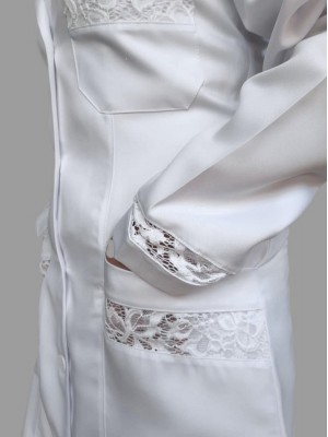 Jaleco Microfibra Gabardine c/ Rendas 5030